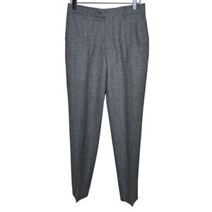 Cardeliano Wool Gray Houndstooth Straight Leg Pants Party Formal Holidays 18S